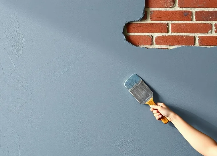 Application d'un enduit décoratif à la lisseuse sur un mur